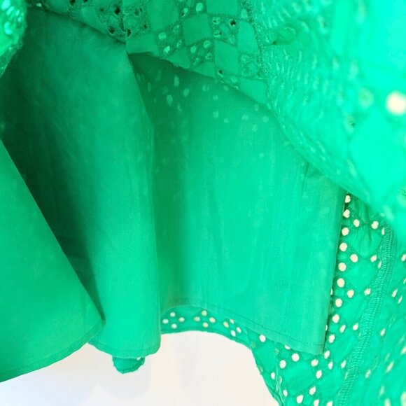 Hyacinth House Green Eyelet Midi Tryall Dress Women’s Size S - Picture 8 of 11